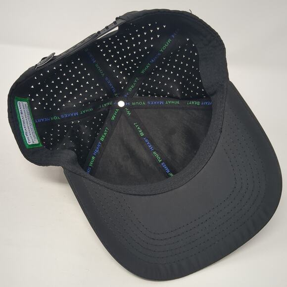 The Heartbeat Brand Snapback Hat Black One Size Adjustable Embroidered 6 Panel - Picture 6 of 8